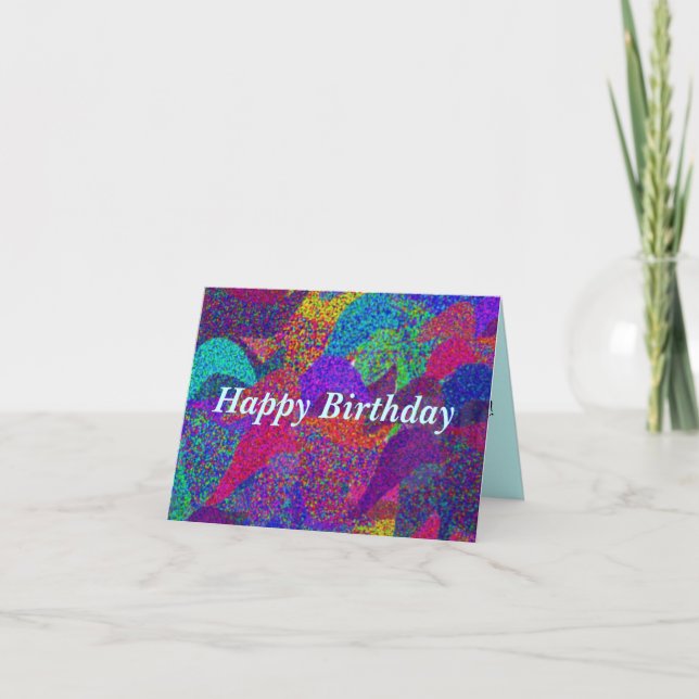 Neon Blätter Happy Birthday Card Karte (Vorderseite)