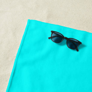 Neon Blau Einheitston Klassisch Strandtuch