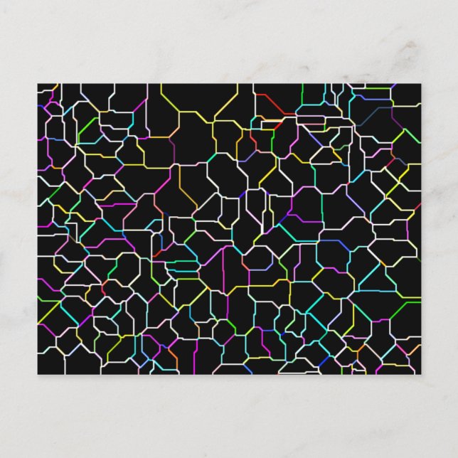 Neon Block Tile Postcard Postkarte (Vorderseite)