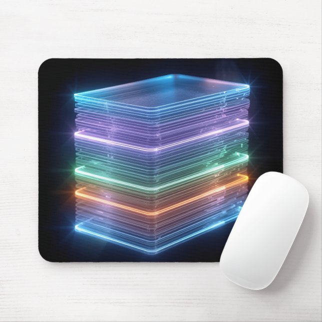Neon-Blockstapel mit Kanten Mousepad (Mit Mouse)
