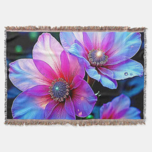 Neon Bloom Blume Magic Glow Design Decke