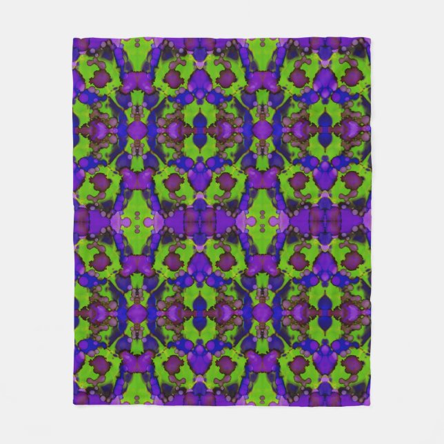 Neon Bloomstorm Fleecedecke (Vorderseite)