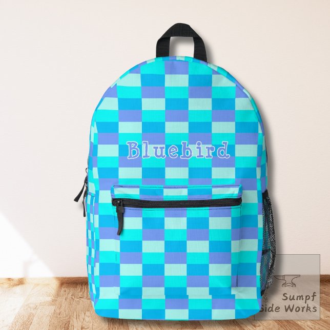Neon Blue Color Pattern Bedruckter Rucksack (Von Creator hochgeladen)