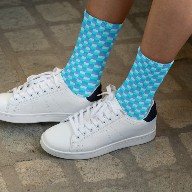 Neon Blue Color Pattern Socken (Von Creator hochgeladen)