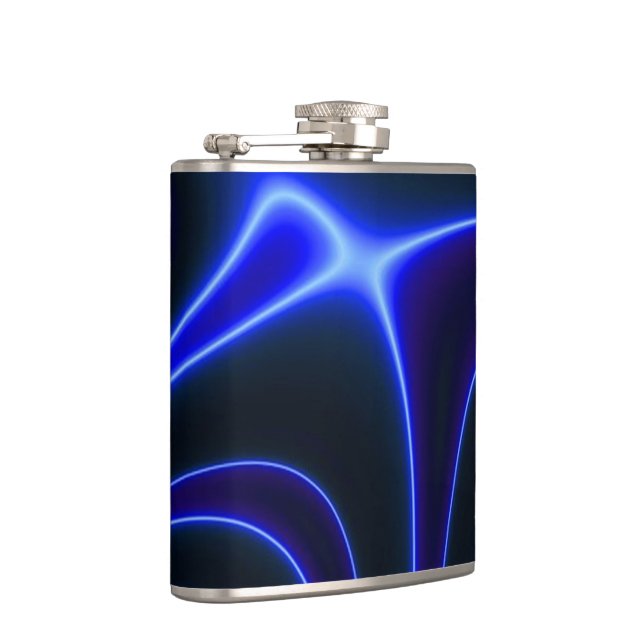 Neon Blue Dancing Light Flask Flachmann (Rechts)
