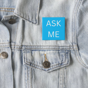 Neon Blue Frag Me Button Button Volunteer, Busines