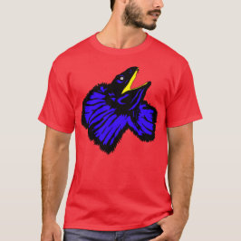 Neon Blue Frilled-Nackenechard T-Shirt