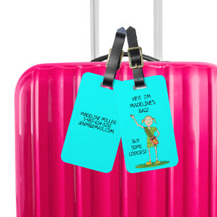 Neon BLUE Girl Scout JUNIOR   Benutzerdefiniert Gepäckanhänger