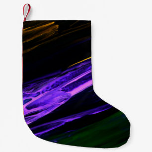Neon blue, green and purple creative abstract hand kleiner weihnachtsstrumpf