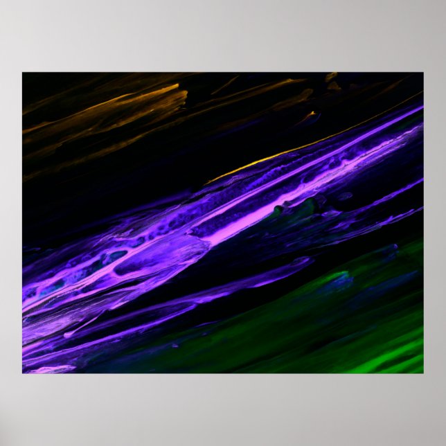 Neon blue, green and purple creative abstract hand poster (Vorne)