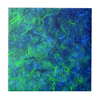 Neon Blue Green Psychedelic Japanisches Reißpapier Fliese