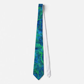 Neon Blue Green Psychedelic Japanisches Reißpapier Krawatte