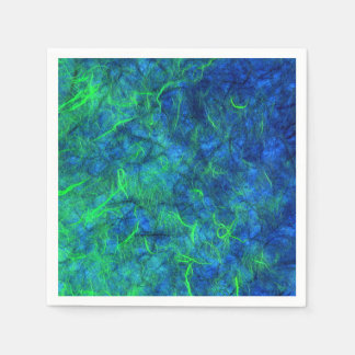 Neon Blue Green Psychedelic Japanisches Reißpapier Serviette
