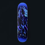 Neon Blue Horning bei Mondlicht Starry Night Skateboard<br><div class="desc">Neon Blue Horning Running at Moonlight Starry Night Magic Animal Zeichn - Wählen / Fügen Sie Ihren einzigartigen Text / Farbe - Make Your Special Gift - Neu formatieren und verschieben oder entfernen und hinzufügen / Bild mit Anpassungs-Tool ! - Zeichn und Design von MIGNED. Sie können meine Designs auch...</div>