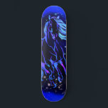 Neon Blue Horning in Mondlicht Starry Night  Skateboard<br><div class="desc">Neon Blue Horning Running at Moonlight Starry Night Magic Animal Zeichn - Wählen / Fügen Sie Ihren einzigartigen Text / Farbe - Make Your Special Gift - Neu formatieren und verschieben oder entfernen und hinzufügen / Bild mit Anpassungs-Tool ! - Zeichn und Design von MIGNED. Sie können meine Designs auch...</div>