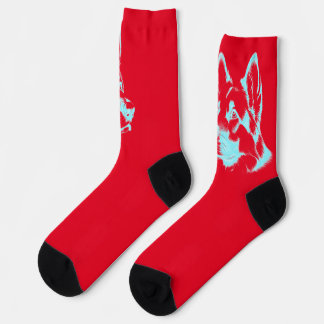 Neon Blue Husky Socken
