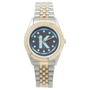 Neon Blue Mit Monogramm Armbanduhr