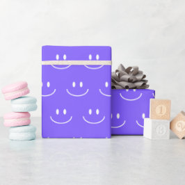 Neon Blue Smile Musterpapier Geschenkpapier