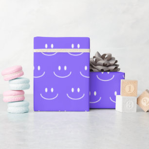 Neon Blue Smile Musterpapier Geschenkpapier