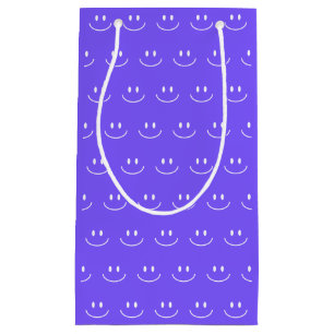 Neon Blue Smile Pattern Geschenktasche Kleine Geschenktüte
