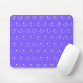 Neon Blue Smile Pattern Mouse Pad Mousepad