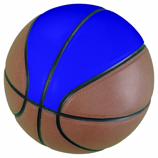 Neon Blue Solid Color Basketball (angewinkelt)