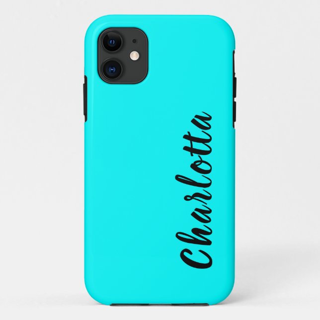 Neon Blue Solid Color | Benutzerdefiniert Case-Mate iPhone Hülle (Rückseite)