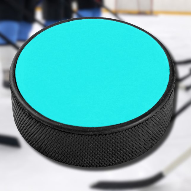 Neon Blue Solid Color | Classic Eishockey Puck (Von Creator hochgeladen)