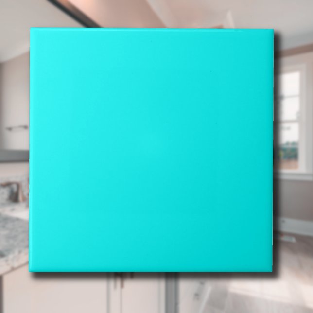 Neon Blue Solid Color | Classic | elegant Fliese (Von Creator hochgeladen)