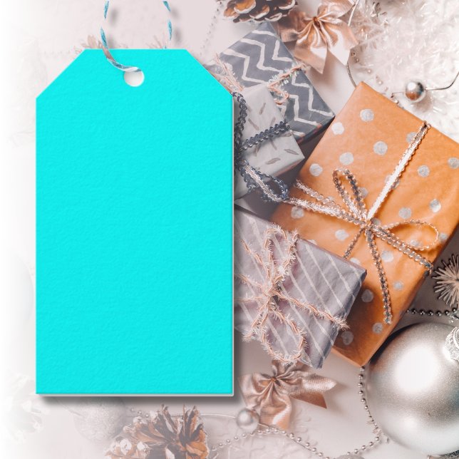 Neon Blue Solid Color | Classic Geschenkanhänger (Von Creator hochgeladen)