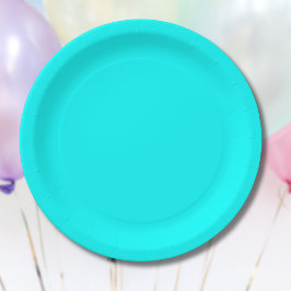 Neon Blue Solid Color | Classic Pappteller