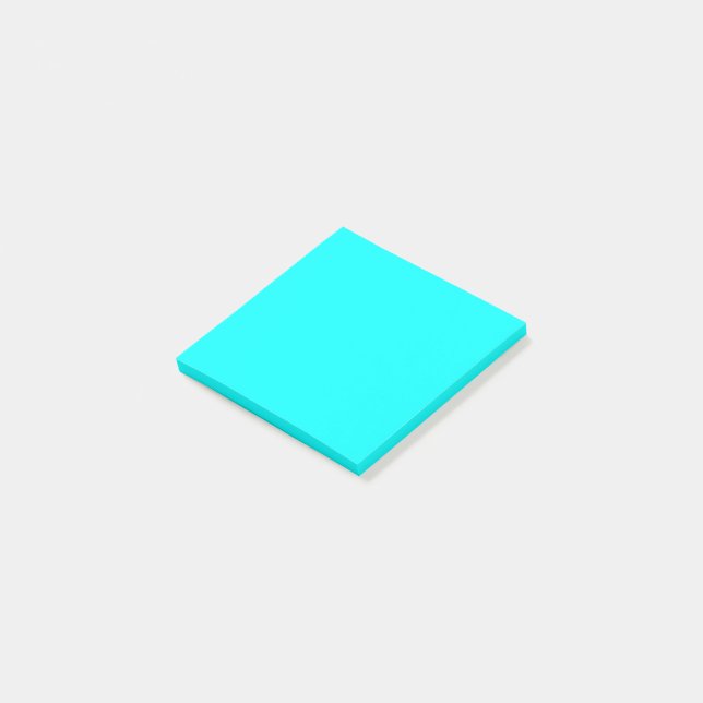 Neon Blue Solid Color | Classic Post-it Klebezettel (angewinkelt)