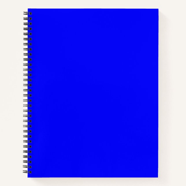 Neon Blue Solid Color Notizbuch (Vorderseite)