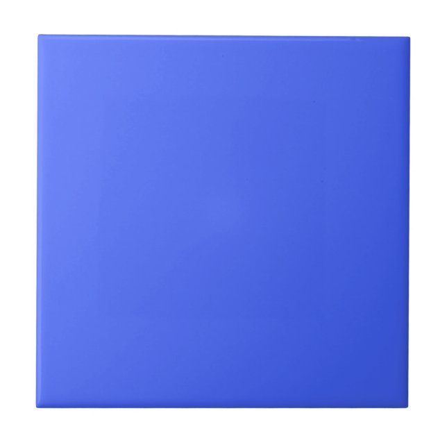 Neon Blue Solid Color Tile Fliese (Vorderseite)