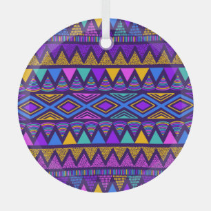 Neon Blue: Tribal Navajo Muster Ornament Aus Glas