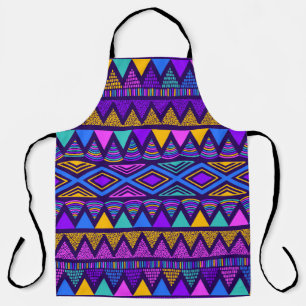 Neon Blue: Tribal Navajo Muster Schürze