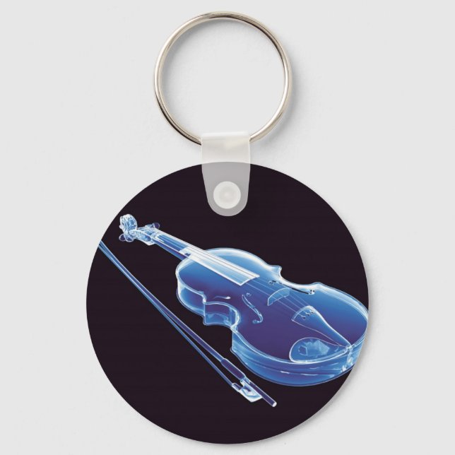 Neon Blue Violin Schlüsselanhänger (Vorderseite)