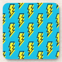 Neon Blue Yellow Lightning Bolt Pattern der 80er/9