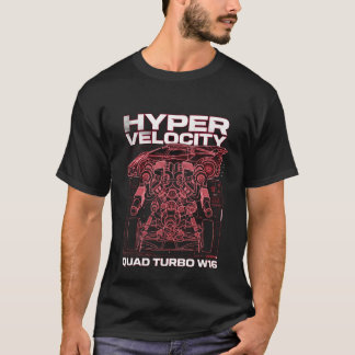 Neon Blueprint Hypercar W16 Techwear Grafik T-Shirt