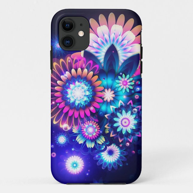 Neon Blume Case-Mate iPhone Hülle (Rückseite)
