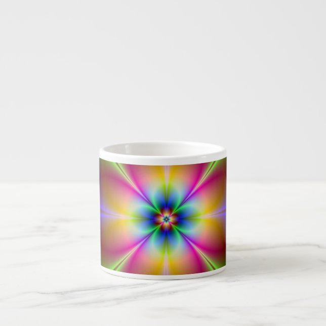 Neon Blume Espressotasse (Vorderseite)