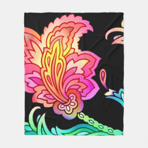 Neon Blume Fleecedecke