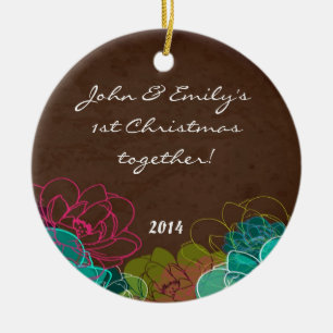 Neon Blume Flora Rose Personalisiert Name Ornament