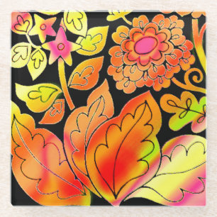 Neon Blume Glasuntersetzer