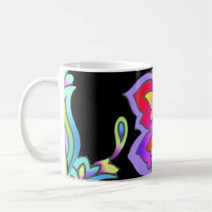 Neon Blume Kaffeetasse