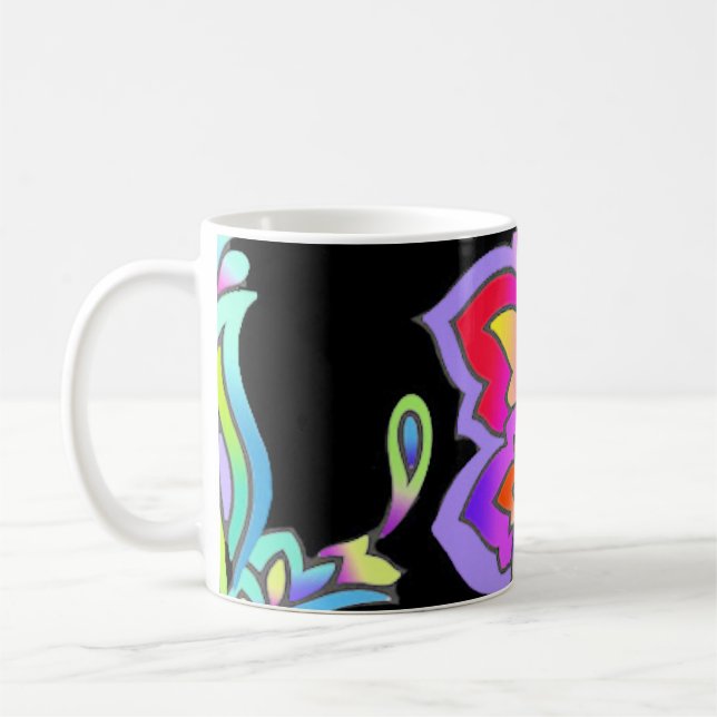 Neon Blume Kaffeetasse (Links)
