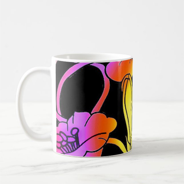 Neon Blume Kaffeetasse (Links)