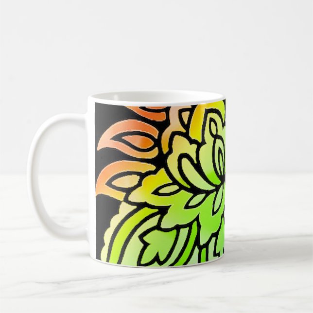 Neon Blume Kaffeetasse (Links)