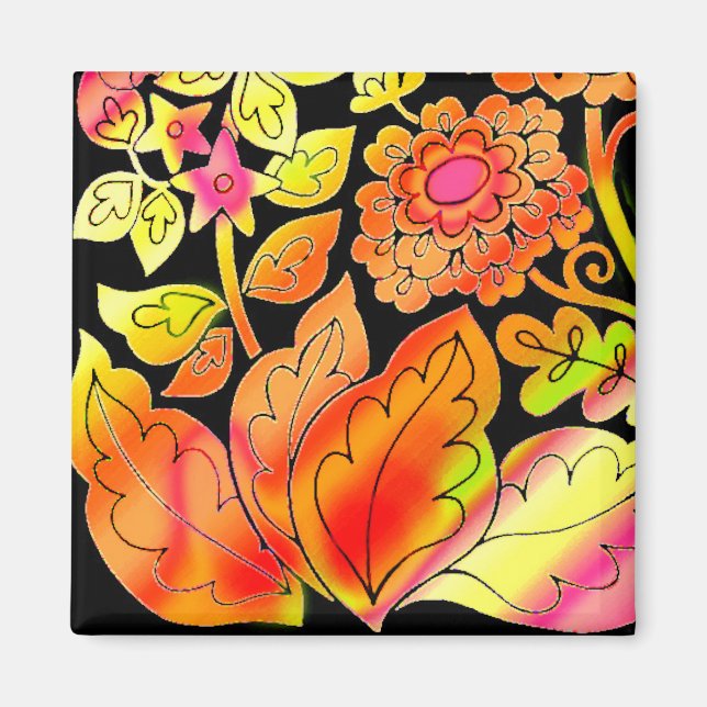 Neon Blume Magnet (Vorne)