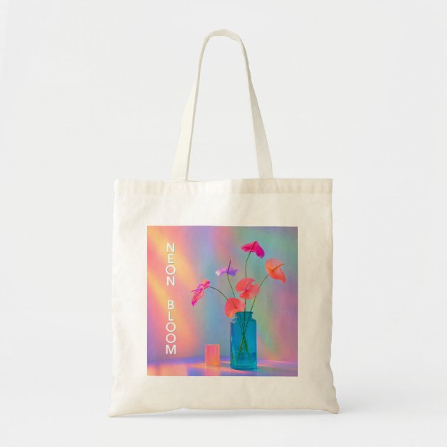 Neon-Blüten-Kappe Tragetasche (Vorne)
